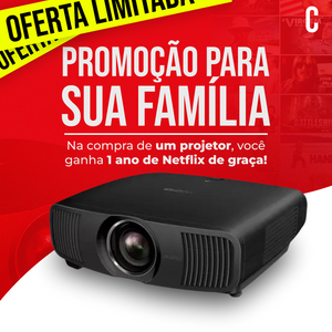 Projetor Cinema 4K (Premium 2025) Para Filmes Com a Família + 1 ano de NETFLIX grátis